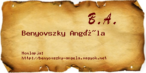 Benyovszky Angéla névjegykártya
